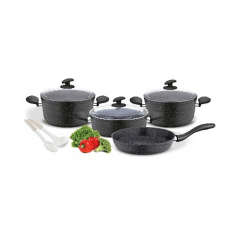 AVCI HM Granite Grey W/S 9PCS Cookware Set | G-S9PC-GR