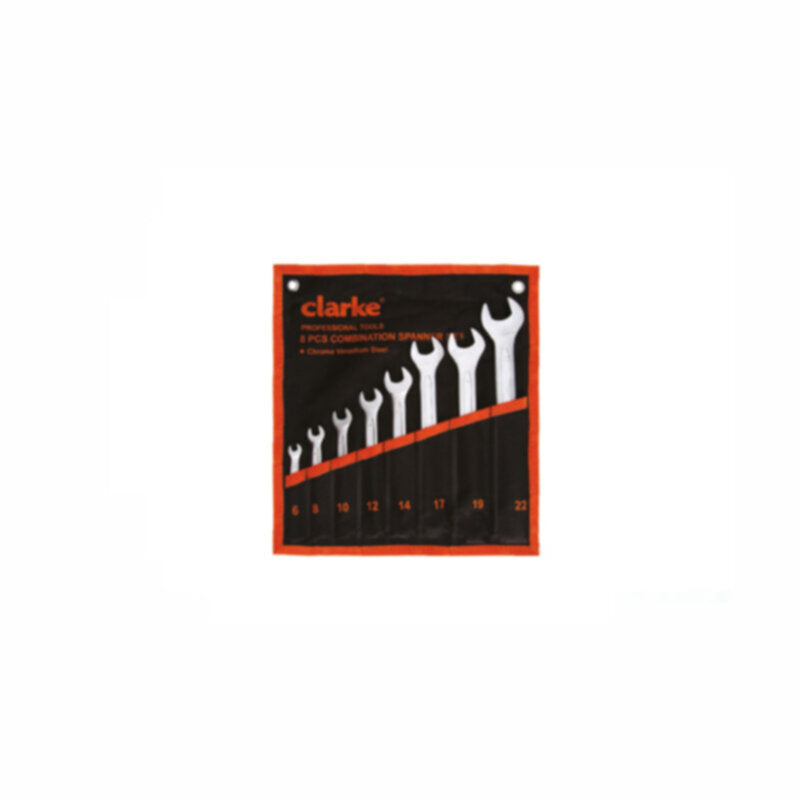 CLARKE | 12pcs Combination Spanner Set 6mm to 32mm Chrome Finish Body with Pouch | CSS6-32C