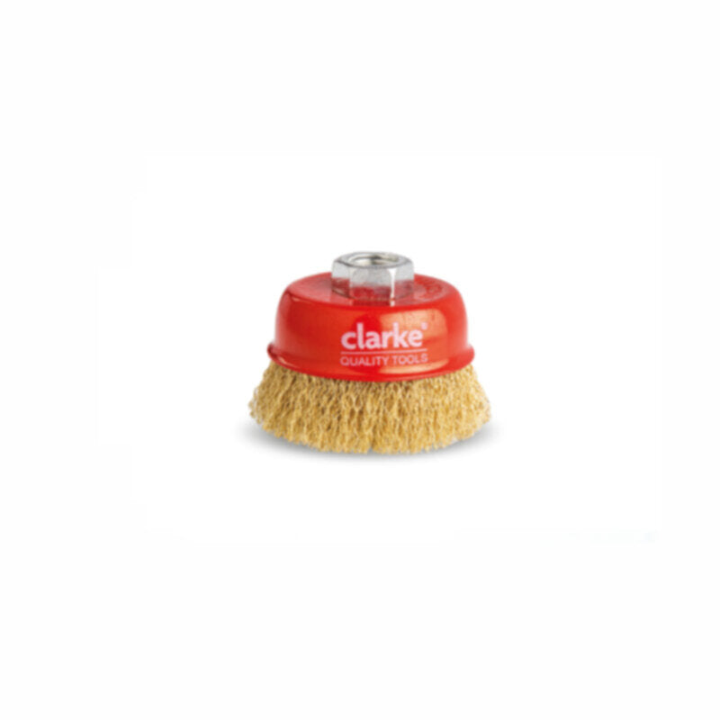 CLARKE | Cup Wire Brush M14 x 65mm Crimped with 1.2mm Thickness & 0.3mm Wire Dia | CWBC65C