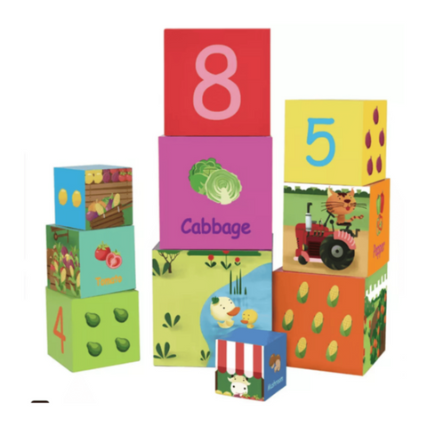 CLASSIC WORLD | Vegetable Stacking Cubes Toy | CWD20028