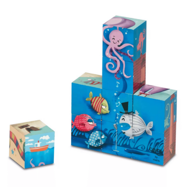 CAYRO | Wooden Brainteaser Cubes 20 x cm 8 x cm 18 cm | CYR880