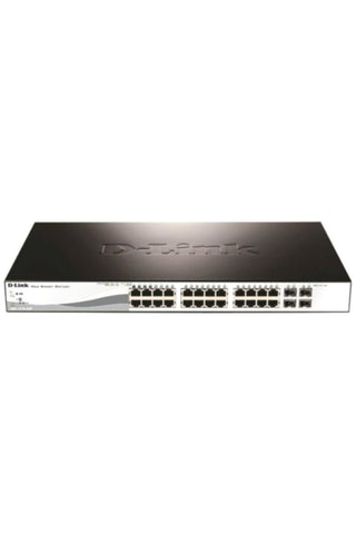 D-LINK | 24-Port 10/100/1000 BaseT PoE + 4 Combo 1000 BaseT/SFP ports Web Smart Switch | DGS-1210-28P