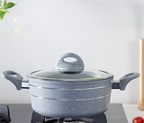 ROYALFORD | 30Cm Marble Smart Casserole With Glass Lid Grey | Rf9471