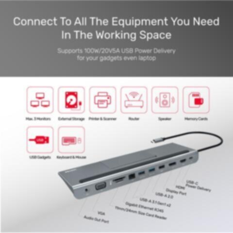 UNITEK | 11-In-1 USB3.1 Universal Docking Station MST Function | D1022A