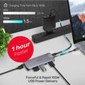 UNITEK |  9-in-1 USB3.1 Gen1 Type-C Hub (USB3.0*3 + HDMI + VGA + RJ45 + Card Reader + PD 100W), Space Grey (Replaces Y- 9115) | D1026B