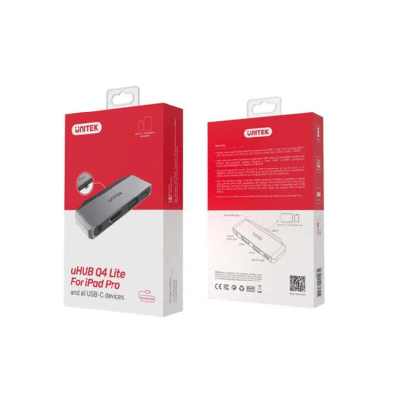 UNITEK | USB-C Hub For Ipad Pro & Other Type C Tablets Space Grey | D1034A