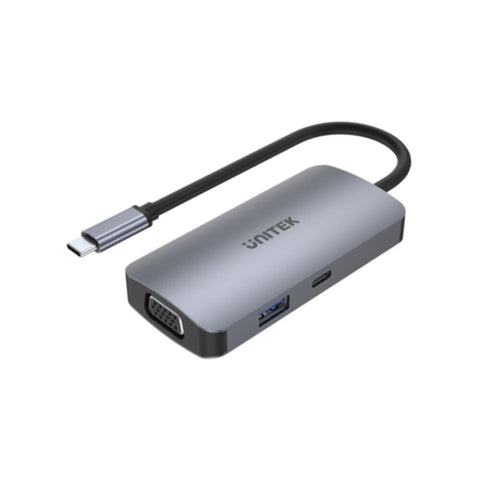 UNITEK |  5-in-1 USB3.1 Type-C Hub with MST (USB3.0 + 2*HDMI + VGA + PD 100W), Space Grey (Replaces Y-9116) | D1051A
