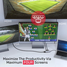 UNITEK |  5-in-1 USB3.1 Type-C Hub with MST (USB3.0 + 2*HDMI + VGA + PD 100W), Space Grey (Replaces Y-9116) | D1051A