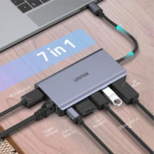UNITEK |  USB3.1 Type-C Hub with MST (2*USB3.0 + HDMI + DP + RJ45 + Card Reader + PD 100W) | D1056A
