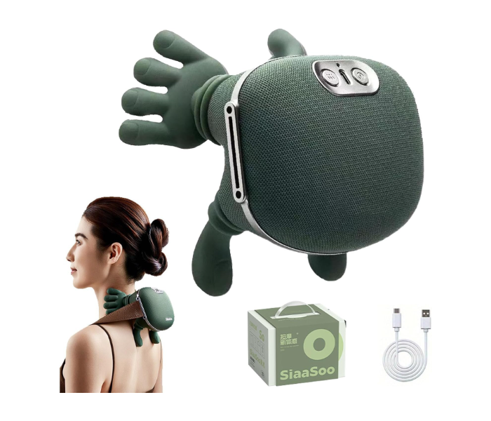 Hand Shoulder and Neck Massager, 2025 Upgrade Massage Master for Shoulder, Electric Shiatsu Back & Neck Massager with Heat Speed Adjustment, for Pain Relief Deep Tissue (Green) | JPO4324