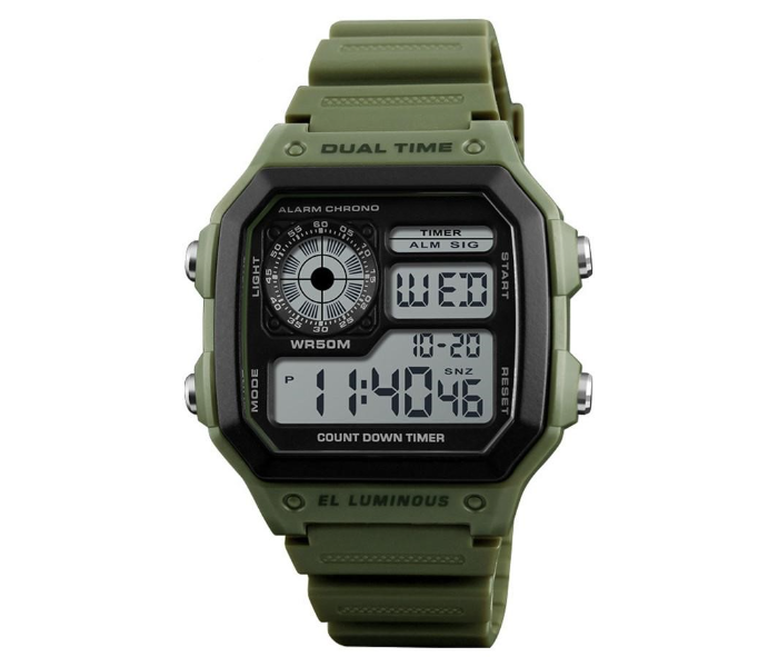 X-LOTS Water Resistant Shock Military Sports Digital Watch - Green | JPK1492