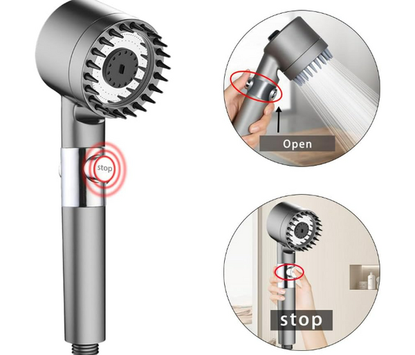 Turbo 3 Spray Mode Detachable Spray Gun Mode with Pause Switch for Dry Hair and Skin high pressure shower heads  | JPN8586