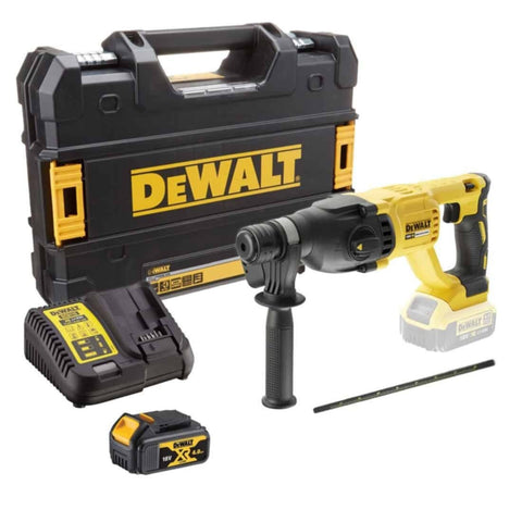 DEWALT | Brushless SDS-Plus Hammer Drill 2 Battery 4.0 Ah + Charger 18V  | DCH133M1-GB