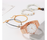 5pc/Set Women's Watches Rose Gold Simple Fashion Women Wrist Watch Luxury Ladies Watch Women Bracelet set | JPN1504