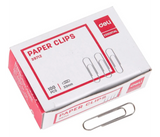 DELI | Paper Clips, 33mm Size, Silver, Box of 100 Clips, Durable for Office, School, and Home Use - E39712 | JPO6695