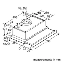 BOSCH | Series 2 Slimline Telescopic Cooker Hood 60cm Silver Metallic | DFT63CA50M