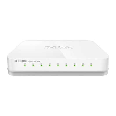 D-LINK | 8-Port Gigabit Easy Desktop Switch White | DGS-1008A