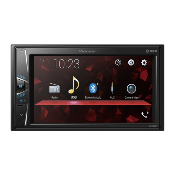 PIONEER | Car In-Dash Double-DIN Digital Media AV Receiver with 6.2"inch WVGA Touchscreen Display, Built-in Bluetooth & Android Smartphone | DMH-G225BT