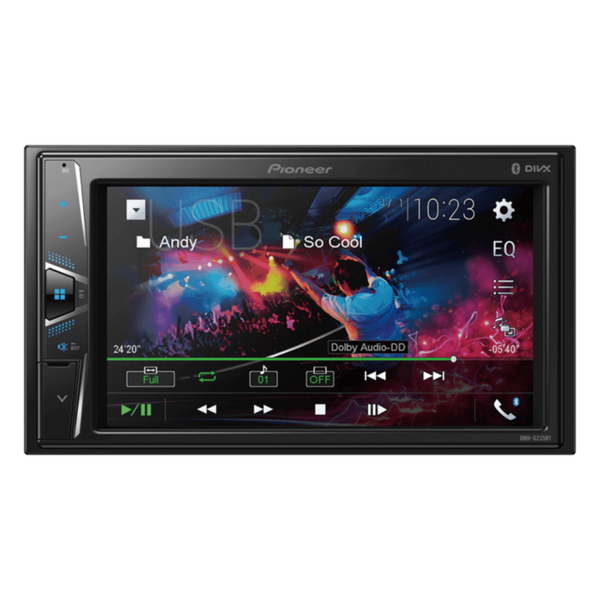 PIONEER | Car In-Dash Double-DIN Digital Media AV Receiver with 6.2"inch WVGA Touchscreen Display, Built-in Bluetooth & Android Smartphone | DMH-G225BT