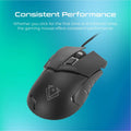 VERTUX | High Precision Wired Gaming Optical Mouse Black 3200 DPI | DOMINATOR.BLK