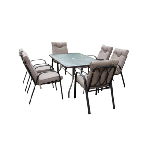 Outdoor Garden Patio 6 Chairs & 1 Table for 6 Peoples with Cushion | DR-GARDCUS6P