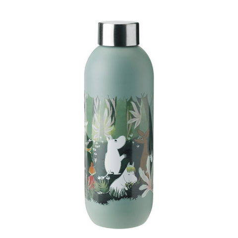 STELTON | Keep Cool Drinking Bottle 0.75ltr Dusty Green Moomin