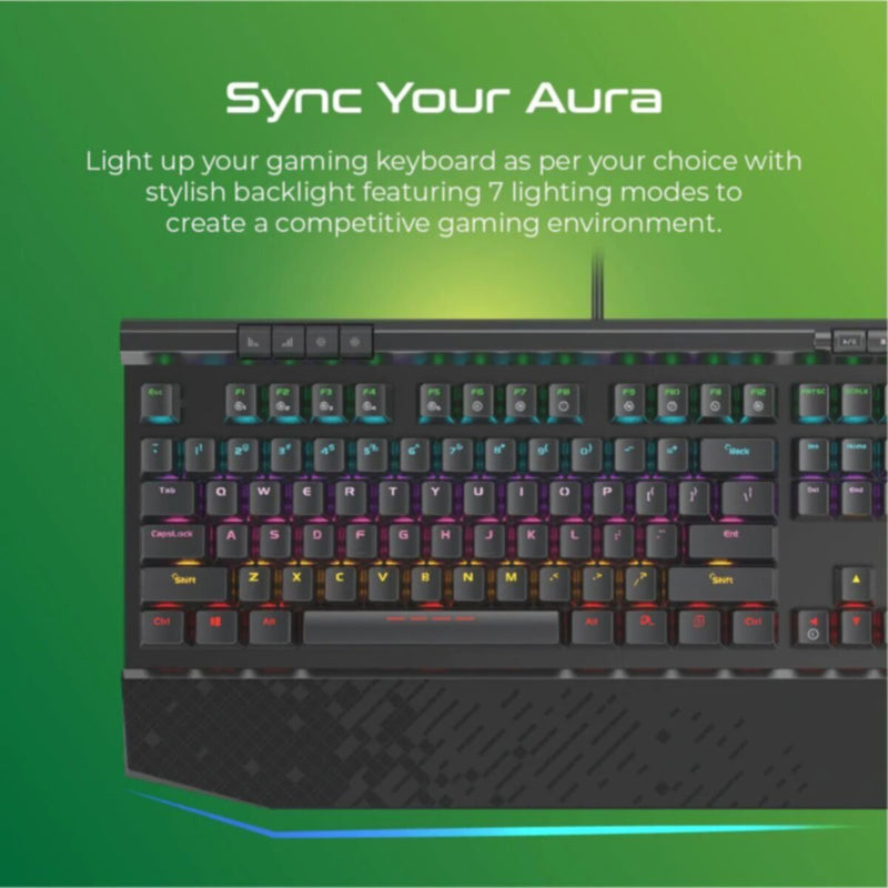 VERTUX | Hyper Action Mechanical Gaming Keyboard Black | TUNGSTEN.BLK/E