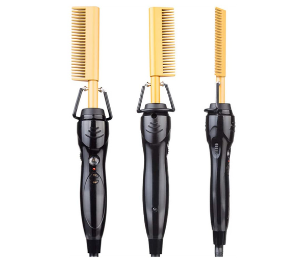 Hot Comb Hair Straightener - Electric Hot Comb Electric Straightening Comb Hair Comb, 450ºF High Heat Ceramic Press Comb | JPI3320