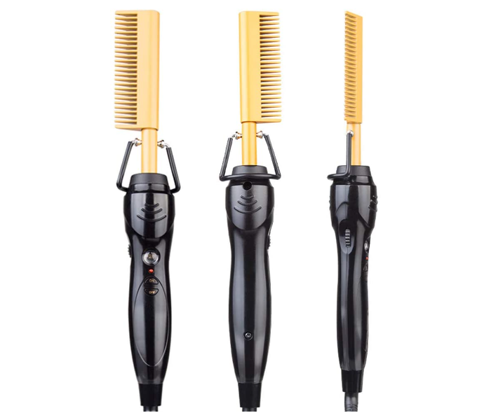 Hot Comb Hair Straightener - Electric Hot Comb Electric Straightening Comb Hair Comb, 450ºF High Heat Ceramic Press Comb | JPI3320