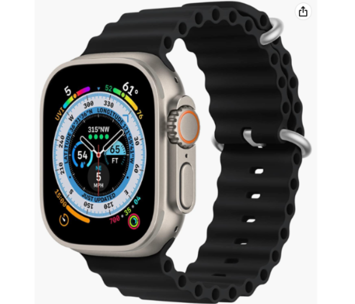 8 Series XS8 Pro Ultra Smart Watch Ocean Band Loop Wrist Strap  - Black | JPM7444