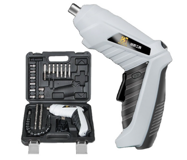 Mini Multifunctional Cordless Rechargeable Hand Drill Electric Screwdriver Sets JA036 -Black/White | JPH2498