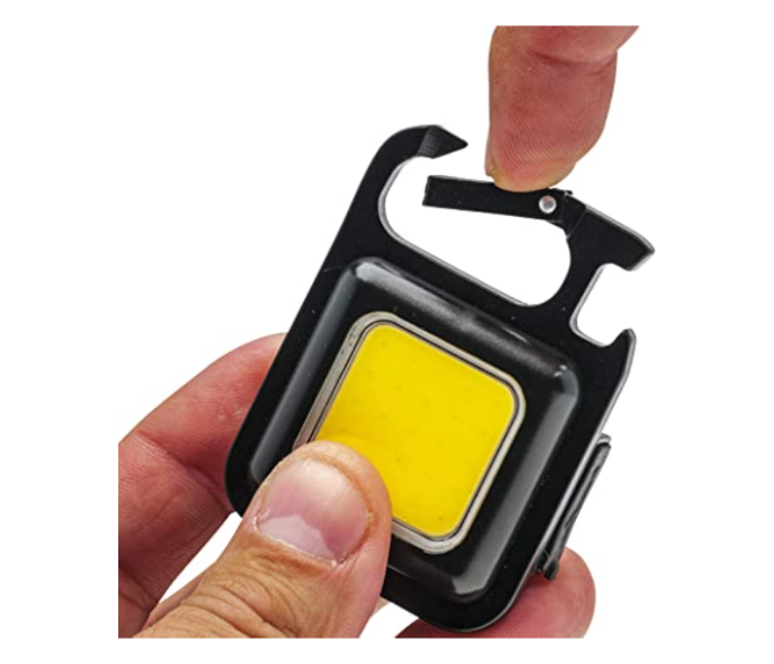 Galaxy Ocean Mini Flashlight 3 Light Modes Portable Pocket Light with Folding Bracket Bottle Opener and Magnet Base - Black | JPM3481