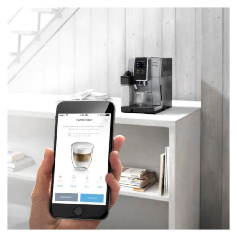 DELONGHI | Dinamica Plus Fully Automatic Espresso Coffee Machine Silver Black | ECAM370.85.SB