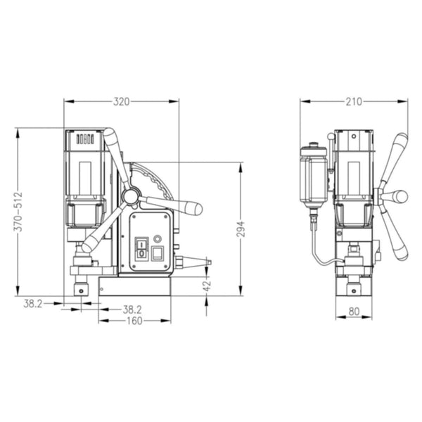 Euroboor ECO.32+ Magnetic Drilling Machine Ã˜ 12 - 32 mm / 11 kg