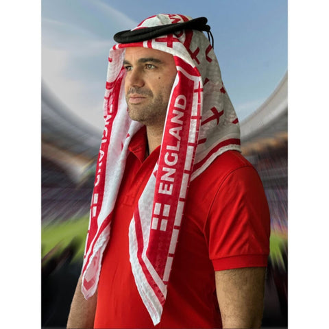 England | Football fan head gear Arabic Style - Ghutra and Egal setÂ |Â OneÂ size