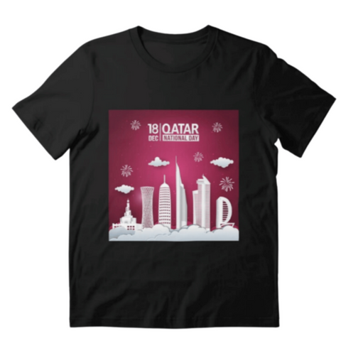 Qatar National Day Skyline Essential T-Shirt Black