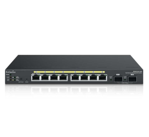 ENGENIUS | 8-Port Managed Gigabit 61.6W 802.3af Compliant PoE Switch | EWS2910P