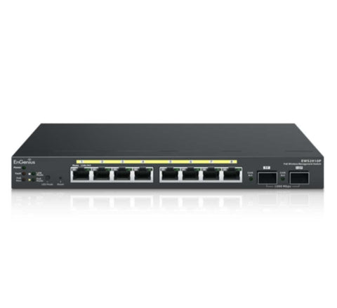 ENGENIUS | 8-Port Managed Gigabit 61.6W 802.3af Compliant PoE Switch | EWS2910P