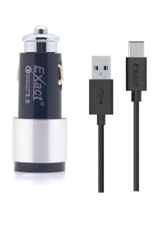 EXACT | Qc 3.0 Car Charger Black | EX1217