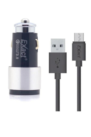 EXACT | Qc 3.0 Car Charger Black | EX1217