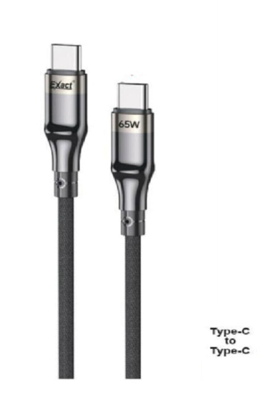 EXACT | Type C to Type C 65W Nylone Cable 2m | EX796