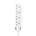 NEDIS | Extension Socket Type G 4-Way 1.5Mtr Cable White | EXS415G1WT