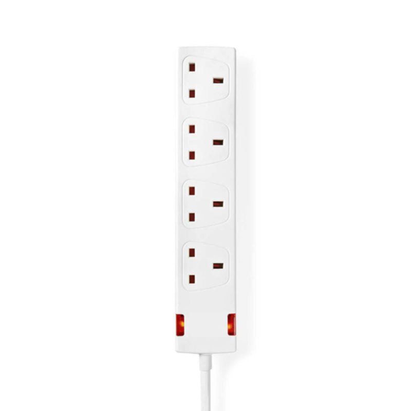 NEDIS | Extension Socket Type G 4-Way 1.5Mtr Cable White | EXS415G1WT
