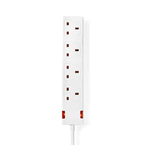 NEDIS | Extension Socket Type G 4-Way 1.5Mtr Cable White | EXS415G1WT