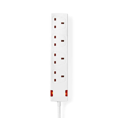 NEDIS | Extension Socket Type G 4-Way 1.5Mtr Cable White | EXS415G1WT