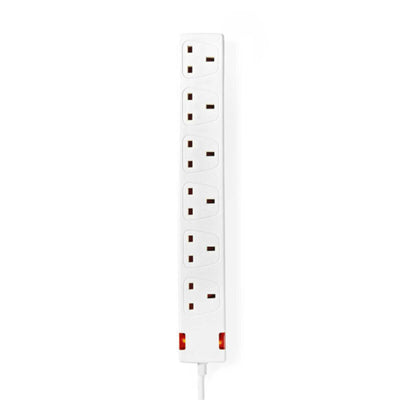 NEDIS | Extension Socket Type G 6-Way 3Mtr Cable White | EXS630G1WT