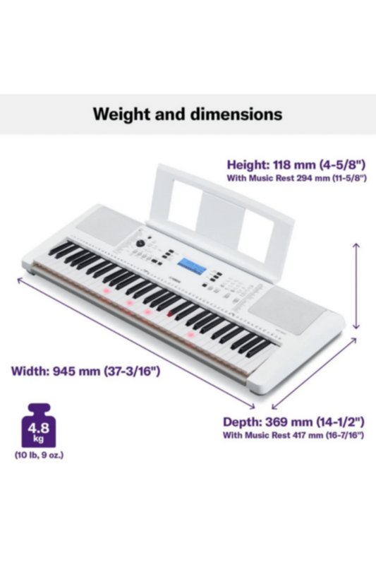 YAMAHA | 61-Keys Beginners Keyboard with Lighted Keys + Adapter | EZ300