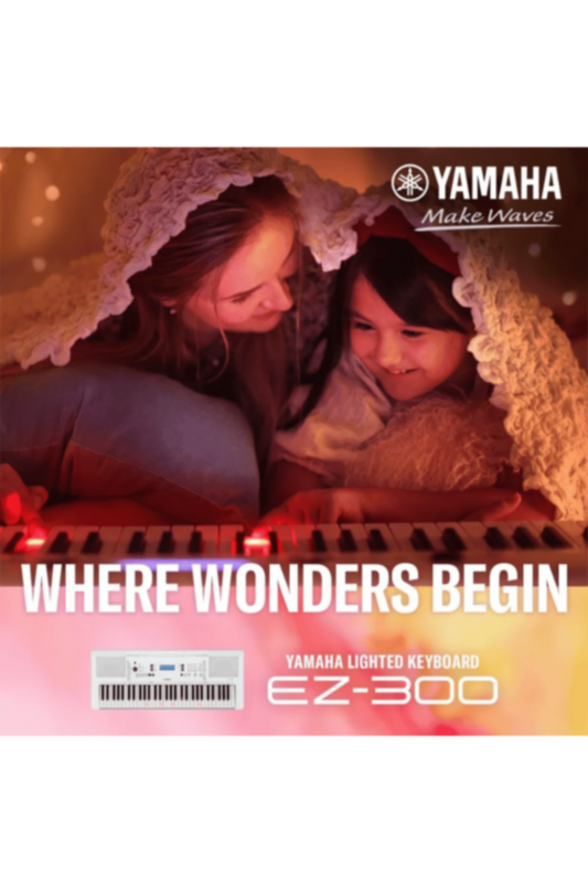 YAMAHA | 61-Keys Beginners Keyboard with Lighted Keys + Adapter | EZ300