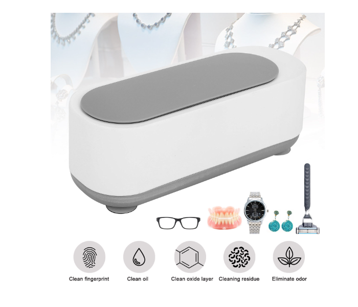 Portable Ultrasonic Jewellery Cleaner 45kHz Multifunctional Cleaner, Professional Domestic Cleaning Instrument for Jewellery, Watches, Glasses, Braces, Razors, Cosmetic Brushes | JPN7360
