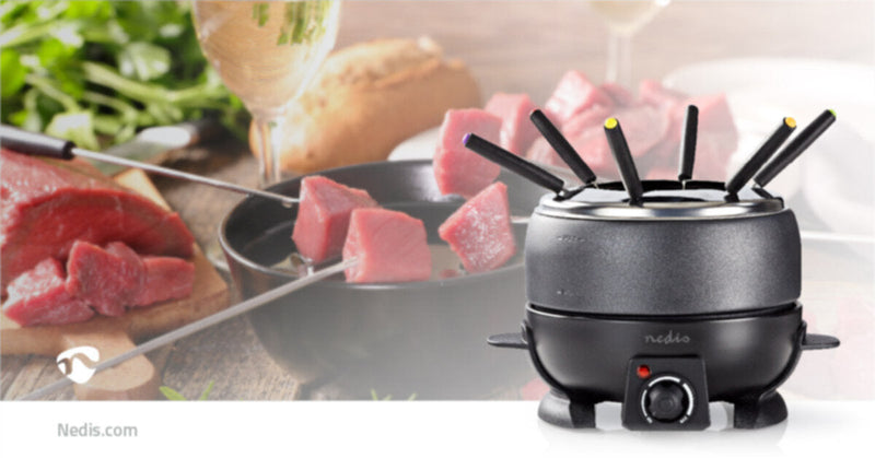 NEDIS | Fondue Set 6 Persons | 2.3 l | Adjustable temperature control | 800 W | Cool touch handle(s) | Anti slip bottom | Overheating protection | FCFO110EBK6